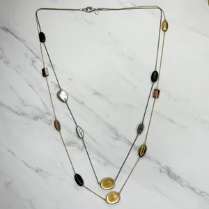 Chico's Double Strand Mixed Metal Station Statement Necklace ✨ thumbnail 2