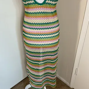 Miken Swim Colorful Knit Chevron Swim Coverup Sleeveless Zig Zag Pattern Size XL thumbnail 8