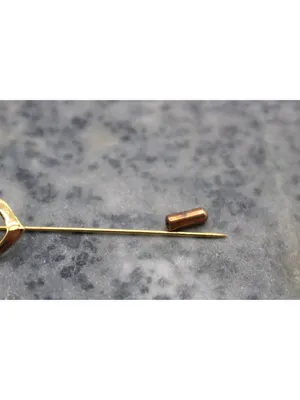 Vintage Victorian Romantic Gold Tone Heart Stick Pin Lapel, Hat, Scarf or Ties thumbnail 4