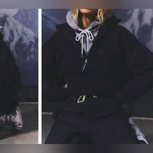 NWOT Free People FP Movement Mountain High Half Zip Fleece - black combo - small thumbnail 7