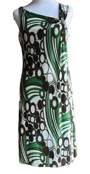 Vertigo Paris Sleeveless Dress Green, Brown, and Tan Size M thumbnail 1