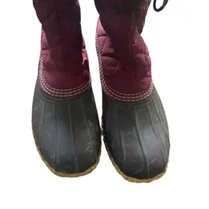L.L. Bean Duck Boots Red Quilted Lace Up Sherpa Waterproof Winter Mid Calf 9 thumbnail 5