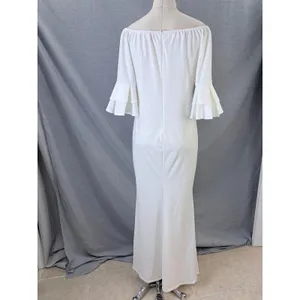 Metamorphosis Girl White Off-Shoulder Ruffle Sleeve Maxi Dress 2XL thumbnail 3