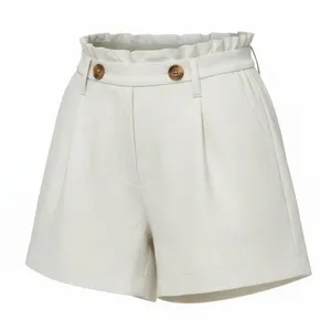 American‎ Eagle Outfitters Shorts Womens XS Ivory Paperbag Waist Button thumbnail 1