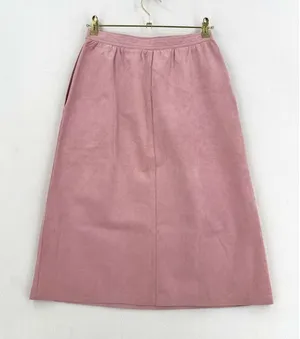 Vintage Blassport Bill Blass Ultrasuede Skirt 10 Pink A Line Midi 70s 80s Retro thumbnail 1
