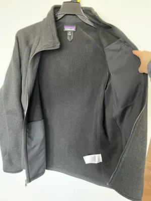 Patagonia Men’s worn wear Full Zip Fleece Jacket Black Gray Size Medium Very New thumbnail 6