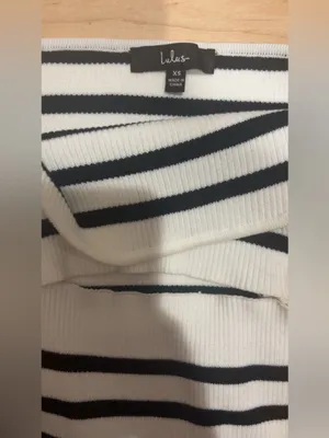 Lulu’S Trend-Worthy White Striped Ribbed Cutout Strapless Midi Dress thumbnail 6