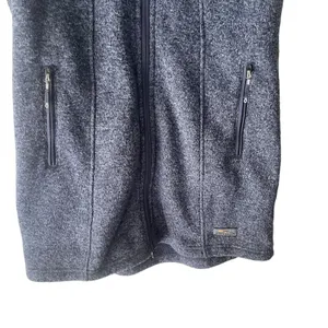 Orvis Womens XS Navy Blue Heather Sweater Fleece Full Zip Mock Neck‎ Vest thumbnail 3