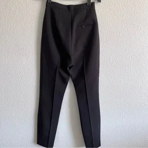 & Other‎ Stories Women's High Rise Black Pleated Double Zip Trouser Pants thumbnail 2