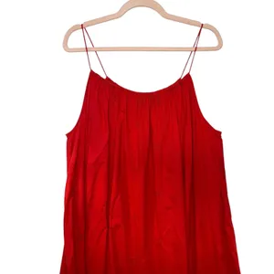 A Pea in the Pod Red Embroidered Maternity Midi Dress Spaghetti Strap‎ Ruffle L thumbnail 4