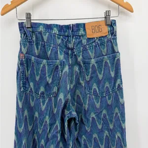 BDG Urban Outfitters High & Wide Blue Wave Corduroy Pants size 26 Y2K thumbnail 3