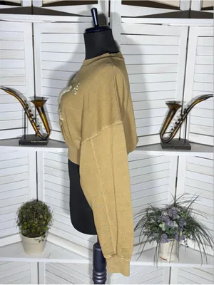 Ford Motor Bronco cropped sweatshirt brown cotton cowgirl western country rodeo thumbnail 4