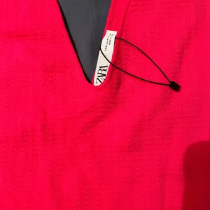 Zara Fuchsia Pink Ribbed Mini Dress NWT Size M Sleeveless V Neck Fit & Flare thumbnail 3