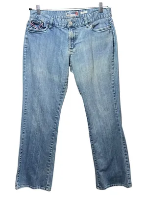 Vintage Y2K Old Navy Blue Jeans Ultra Low Waist Stretch Bootcut Denim‎ Size 12 thumbnail 1
