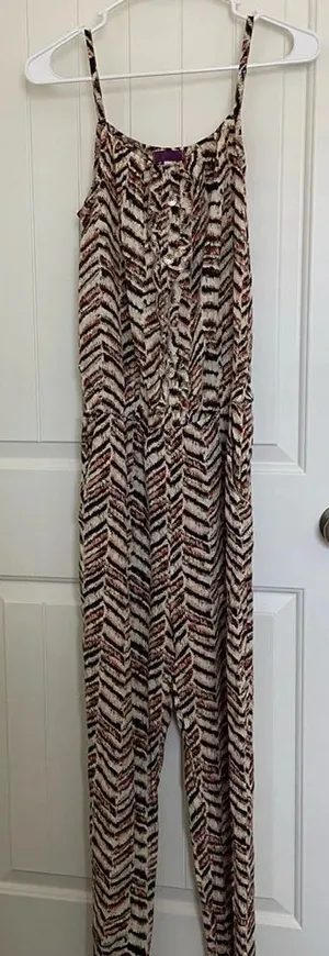 YJ‎ Collection women’s patterned jumpsuit — medium Brown thumbnail 1