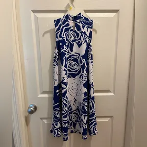 Blue and white dress. Worn once. thumbnail 2