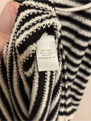 Nine West Black and White Striped Knit Dress size Medium thumbnail 10