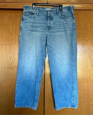 Madewell Low Slung Straight Leg High Rise Jeans Plus Size 33 thumbnail 1