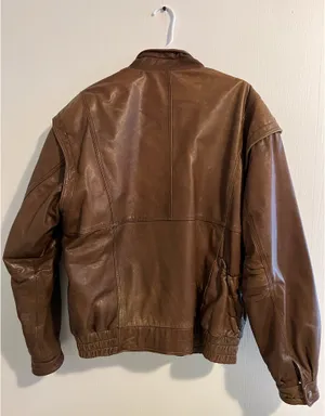 Weekends Men’s Brown Leather Jacket Size L thumbnail 2