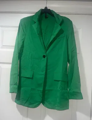 SHEIN Green Single-Button Blazer thumbnail 1