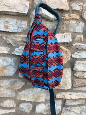 Kavu Sling Bag in Red & Blue Aztec Print thumbnail 7