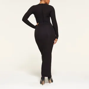 SKIMS Fits Everybody Corset Long Sleeve Dress in Onyx Large Sold Out NWT thumbnail 2