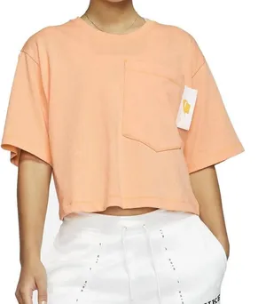 Nike orange cropped pocket front t shirt size M thumbnail 1