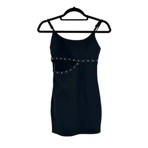 Superdown Kelly‎ Cut Out Dress Black Mini Grommet Size Small thumbnail 3