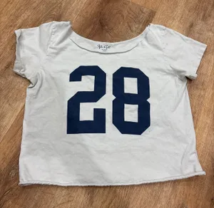 John Galt White Crop Top Off-The-Shoulder thumbnail 1