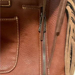 Montana West Trinity Ranch Concealed Carry Fringe Rivets Shoulder Bag Brown thumbnail 6