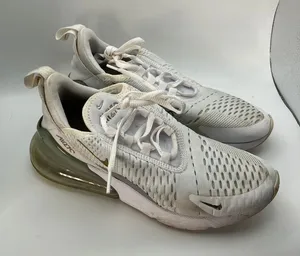 Nike Air Max 270 White Gold Womens Running Shoes‎ Sneakers Size 7 DM3080-100 thumbnail 1