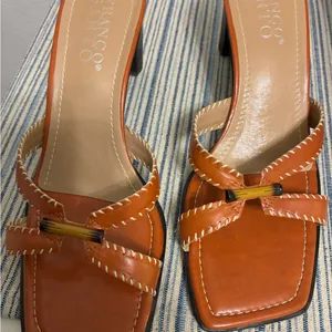 Franco Sarto Reddish Orange Slip On Heels Women’s Size 8.5 thumbnail 3