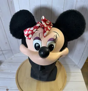 Vintage Disney Character Fashions Minnie Mouse Adult 3D Plastic Snapback Hat thumbnail 1