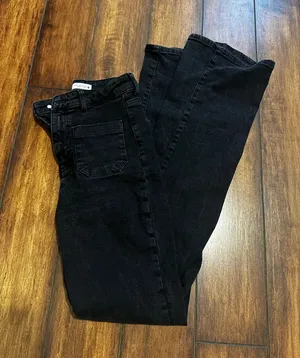 Zara black flare jeans  thumbnail 1