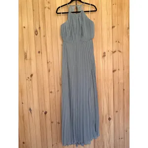 NWT Lulus Rylie Slate Blue Pleated Backless Maxi Dress Bridesmaid Holiday Sz XL thumbnail 2
