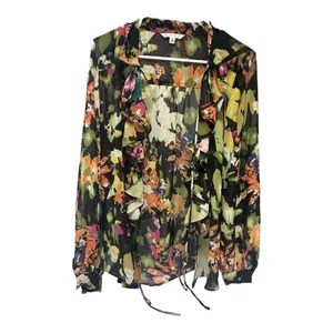 CAbi Floral Ruffle Tie Front Sheer Blouse // Size Small thumbnail 2