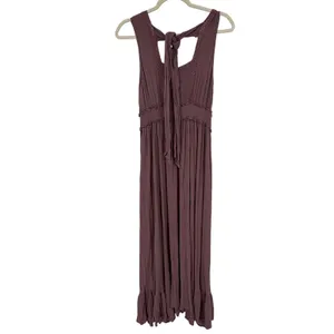 Altar'd State Boho Gauze Maxi Dress Empire Waist Lagenlook Mauve Flowy Medium‎ thumbnail 2