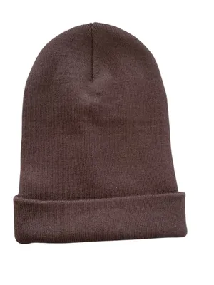 VON DUTCH Patcher Beanie Embroidered Pink Patch Velvet Brown One Size NEW thumbnail 4