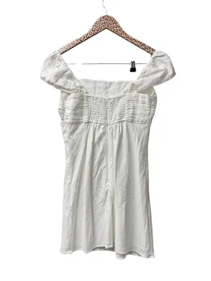 Abercrombie & Fitch A&F Emerson Cap Sleeve Mini Dress Linen White Medium NEW thumbnail 5
