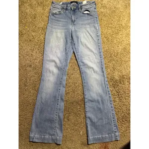 Banana Republic Wide Leg Jeans Light‎ Wash High Rise Size 27 4 Blue Denim thumbnail 2