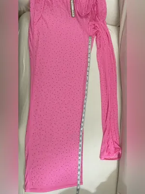 Skims NWT Mesh Rhinestone Swim Cover Up Pants Taffy Pink Size 3X thumbnail 7