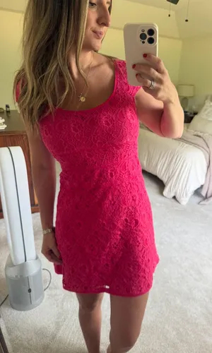 Ann Taylor vintage Pink Lace Cap-Sleeve Dress thumbnail 1