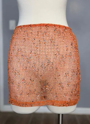 Outcast Moira Mini Skirt, Orange, S Orange thumbnail 1