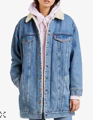 Levi's Long Sherpa-Lined Trucker Jean Jacket thumbnail 1