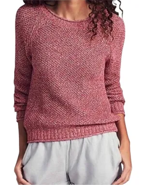 Faherty Saulsalito Sweater Cotton Open Knit Womens Size XS Pink thumbnail 1