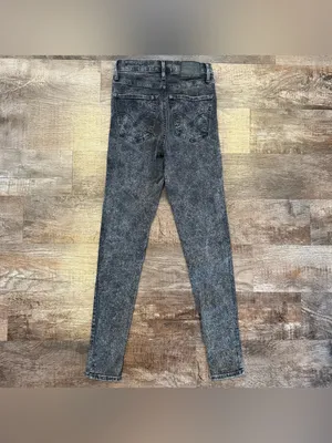Levi's Mile High Charcoal Black Acid Wash High Rise Skinny Jeans 25 x 30 Goth Rock thumbnail 5