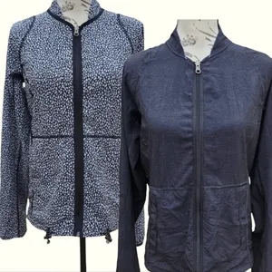 Lululemon Fast Track Reversible Zip-up Jacket Black‎ White Women's size 6 thumbnail 3