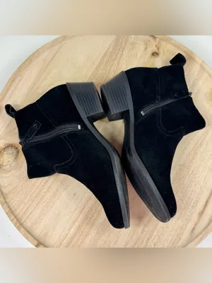 Vionic Vera Suede Western Ankle Boots Booties Black Women 8.5 Water Resistant thumbnail 5