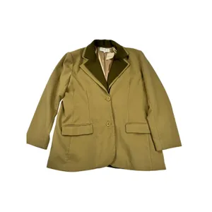 FrenchMauve Issac Layered Blazer Olive Green Oversized Lined Jacket Large thumbnail 4