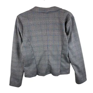 KAII Women Glen Plaid Single Button Blazer Gray Blue Pink Classic School Girl XL thumbnail 2